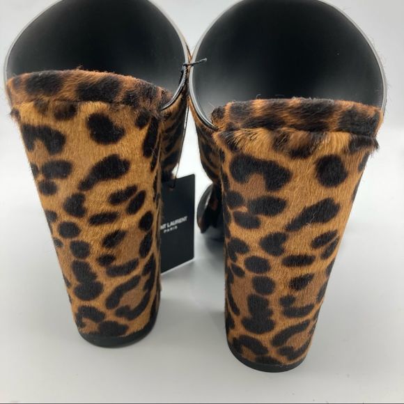 Saint Laurent OAK WOMENS PONY PRINT SANDAL SZ 37 US 7 - Picture 14 of 16